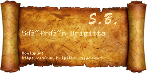 Sáfrán Brigitta névjegykártya